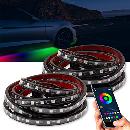 Duewot Car Underglow Lights, Dimmable RGB Exterior Car LED Strip